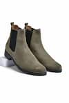 Buy_Wednesday Lifestyle_Green Wellington Contrast Patch Chelsea Boots _at_Aza_Fashions