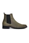 Wednesday Lifestyle_Green Wellington Contrast Patch Chelsea Boots _Online_at_Aza_Fashions