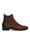 Wednesday Lifestyle_Brown Wellington Chelsea Contrast Detail Boots _Online_at_Aza_Fashions