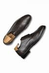 Shop_Wednesday Lifestyle_Brown Textured Michael Ii Wingtip Derby Shoes _at_Aza_Fashions