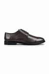 Wednesday Lifestyle_Brown Textured Michael Ii Wingtip Derby Shoes _Online_at_Aza_Fashions