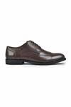 Wednesday Lifestyle_Brown Plain Michael Leather Derby Shoes _Online_at_Aza_Fashions