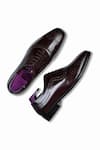 Shop_Wednesday Lifestyle_Maroon Textured Oscar Leather Oxford Shoes _at_Aza_Fashions