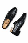 Shop_Wednesday Lifestyle_Black Issac Croco Leather Monk Shoes _at_Aza_Fashions