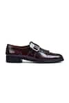 Wednesday Lifestyle_Maroon Issac Brushoff Leather Monk Shoes _Online_at_Aza_Fashions