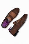 Shop_Wednesday Lifestyle_Brown Issac Suede Leather Monk Shoes _at_Aza_Fashions