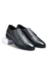 Buy_Wednesday Lifestyle_Black Derby Wide 2 Textured Shoes _at_Aza_Fashions