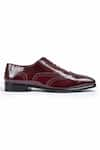 Wednesday Lifestyle_Maroon Ethan Brogue Pattern Oxford Shoes _Online_at_Aza_Fashions