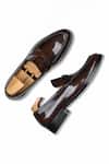 Shop_Wednesday Lifestyle_Brown Alex Patent Leather Glossy Loafers _at_Aza_Fashions