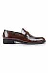 Wednesday Lifestyle_Brown Alex Patent Leather Glossy Loafers _Online_at_Aza_Fashions
