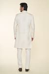 Shop_Prima Czar_Ivory Organza Silk Embroidery Thread Indo Western Jacket With Pant _at_Aza_Fashions