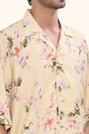 Shop_Prima Czar_Yellow Rayon Print Floral Oversized Shirt _Online_at_Aza_Fashions