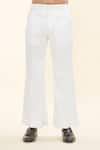 Prima Czar_White Seersucer Textures Asymmetric Layered Kurta With Pant _at_Aza_Fashions