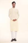 Buy_Prima Czar_Yellow Tencel Pintuck Straight Kurta _at_Aza_Fashions