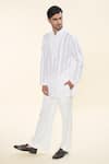 Buy_Prima Czar_White Cotton Classic Kurta With Pant _at_Aza_Fashions