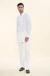 Prima Czar_White Cotton Classic Kurta With Pant _Online_at_Aza_Fashions