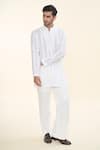 Buy_Prima Czar_White Cotton Classic Kurta With Pant _Online_at_Aza_Fashions