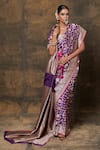 Pinki Sinha_Purple Banarasi Pure Silk Handwoven Paisley Floral Saree With Running Blouse _Online_at_Aza_Fashions