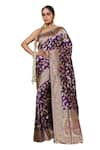 Buy_Pinki Sinha_Purple Banarasi Pure Silk Handwoven Garden Saree With Running Blouse _Online_at_Aza_Fashions