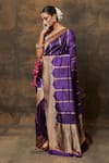 Shop_VISHWA BY PINKI SINHA_Purple Banarasi Pure Silk Handwoven Paisley Border Saree With Running Blouse _Online_at_Aza_Fashions