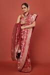 Pinki Sinha_Red Banarasi Pure Silk Handwoven Diamond Saree With Running Blouse _Online_at_Aza_Fashions