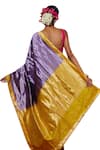 VISHWA BY PINKI SINHA_Purple Banarasi Pure Silk Handwoven Abstract Saree With Running Blouse _at_Aza_Fashions