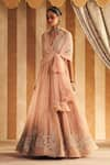 Buy_Ridhi Mehra_Pink Anarkali Net/organza Embroidery Tehseen Gul Gathered With Dupatta _at_Aza_Fashions