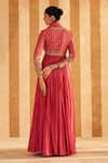 Shop_Ridhi Mehra_Pink Anarkali Silk Embroidery Aari V Aalam Gullista Aliya Cut With Dupatta _at_Aza_Fashions