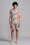 Buy_Dash and Dot_Multi Color 70% Viscose Printed Checks Shirt And Shorts Co-ord Set 