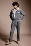 Buy_Dash and Dot_Grey 100% Recycled Polyester Solid Tencel Pant _at_Aza_Fashions