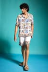 Buy_Dash and Dot_Multi Color 100% Viscose Hand-painted Casablanca Shirt And Shorts Co-ord Set _at_Aza_Fashions