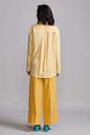 Shop_Dash And Dot_Yellow Tencel Collared Contrast Piping Shirt With Pant _at_Aza_Fashions