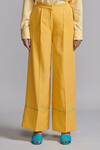 Buy_Dash And Dot_Yellow Tencel Collared Contrast Piping Shirt With Pant _Online_at_Aza_Fashions