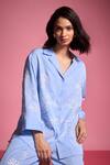 Buy Dash And Dot Blue Tencel Embroidery Collared Flower Bloom Shirt With Pant Online at Aza Fashions Buy_Dash And Dot_Blue Tencel Embroidery Collared Flower Bloom Shirt With Pant_Online_at_Aza_Fashions