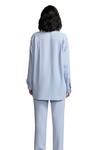 Dash And Dot_Blue Polyester Collared Two Tone Shirt With Pant _at_Aza_Fashions