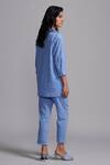 Shop_Dash And Dot_Blue Polyester Collared Crinkle Textured Shirt With Pant _at_Aza_Fashions