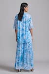 Shop_Dash And Dot_Blue Polyester Floral Print Culottes _at_Aza_Fashions