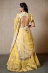 Shop_SAISHA_Yellow Silk Duppion Embroidered Dabka Ruffle Lehenga Blouse Set _at_Aza_Fashions