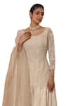 Buy_SAISHA_Ivory Net Embellished Bead Round Checkered Kurta Sharara Set _Online_at_Aza_Fashions