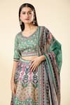 Samyukta Singhania_Multi Color Lehenga Raw Silk Digital Printed Mughal Floral Jaal Leaf Set _at_Aza_Fashions