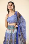 Samyukta Singhania_Multi Color Lehenga Raw Silk Digital Printed Botanic Sweetheart Set _at_Aza_Fashions