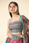 Samyukta Singhania_Multi Color Lehenga Raw Silk Digital Printed Lotus Mandala Sweetheart Set _at_Aza_Fashions