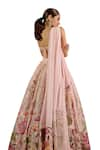 Shop_SAANJH BY LEA_Pink Georgette Embroidery Sequin Square Neck Ahaana Florence Lehenga Set 