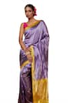 Buy_Pinki Sinha_Purple Banarasi Pure Silk Handwoven Abstract Saree With Running Blouse 