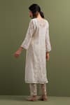 Shop_Anantaa by Roohi_Ivory Mul Chanderi Embroidered Sequins Notched Floral Butta Kurta With Pant _at_Aza_Fashions