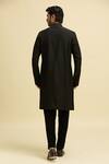 Shop_Arihant Rai Sinha_Black Silk, Viscose Mirrors Embroidered Placket Kurta And Pant Set_at_Aza_Fashions