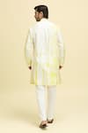 Shop_Aryavir Malhotra_Yellow Silk Viscose Tie-dye Pattern Kurta _at_Aza_Fashions