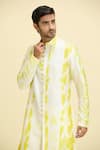 Shop_Aryavir Malhotra_Beige Silk Viscose Tie-dye Patten Kurta And Pant Set _Online_at_Aza_Fashions