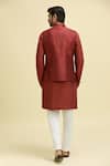 Shop_Arihant Rai Sinha_Red Silk Viscose Embroidery Ambrosia Bundi And Kurta Set _at_Aza_Fashions