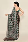 Shop_Samyukta Singhania_Green Saree Chiffon Printed Tassel Detailed Pallu With Running Blouse Piece _at_Aza_Fashions